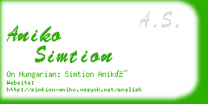 aniko simtion business card